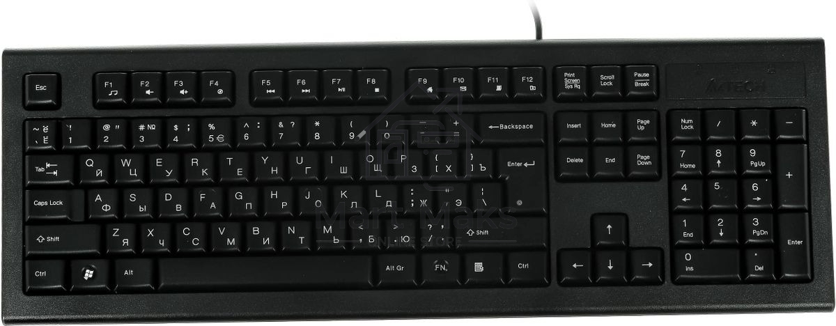 Комплект клавиатура+мышь A4Tech KR-8520D проводной, USB, 1200 DPI, чёрный