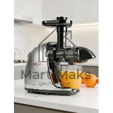 Соковыжималка Atvel PowerTwist J3 серый, шнековая горизонтальная, 150 Вт, 700 мл, электронное, реверс