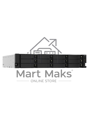 Сетевое хранилище без дисков SMB QNAP TS-1232PXU-RP-4G 12-Bay quad-core 64-bit AL324 1.7 GHz rackmount NAS with 250W redundant PSU, 4Gb DDR4 UDIMM RAM (max 1x16GB), SATA 6Gb/s, 2x 10GbE SFP+ LAN, 2x2.5 GbE LAN, 1x PCIe Gen2 x2 slot. W/o RAIL-B02
