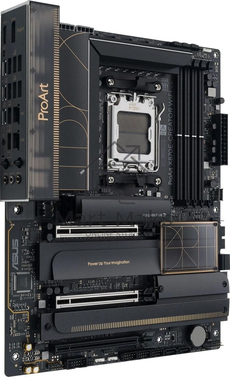 Материнская плата ASUS PROART X870E-CREATOR WIFI, AM5, AMD X870E, 4xDDR5, 4xSATA, 4xM.2, 2xPCIe 5.0 x16, 1xPCIe 4.0 x4, 2xUSB-C 40Gbps, 1xUSB-C 20Gbps, 7xUSB-A 10Gbps, 1xUSB-A 2.0, 1xDP (v1.4), 1xHDMI (v2.1), 1x10Gb LAN, 1x2.5Gb LAN, Wi-Fi 7, Bluetooth 5.