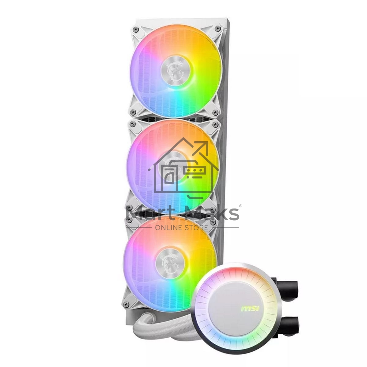 Жидкостная система охлаждения MSI MAG CORELIQUID E360 WHITE 3x ARGB Fan, ARGB Block, Color Box, Pallet packing 