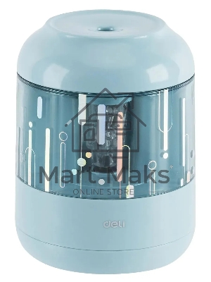 Точилка для карандашей электрическая Deli EH508-BL, 1 отверстие, пластик, синий (батарея)