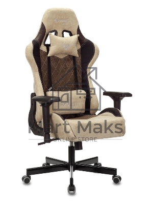 Кресло игровое Бюрократ VIKING 7 KNIGHT BR FABRIC коричневый текстиль/эко.кожа крестовина металл/пластик