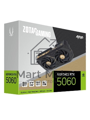 Видеокарта Zotac RTX5060 AMP 8Gb GDDR7 128bit 3xDP HDMI 2FAN MEDIUM PACK