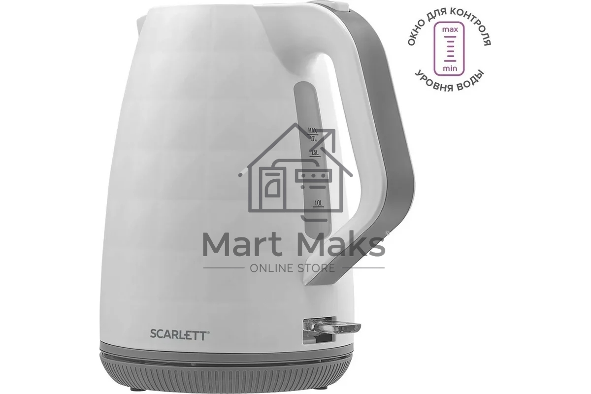 Чайник электрический Scarlett SC-EK18P49 1.7л. 2200Вт белый/серый (корпус: пластик)