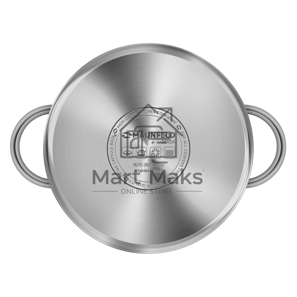 Кастрюля Maunfeld GERDA MCS33S07 из нержавеющей стали со стеклянной крышкой, 20 см, 3,3 л.