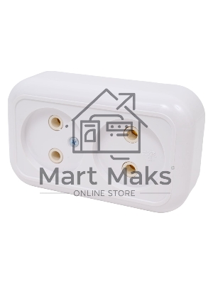 Розетка 2-м Кунцево ОП Валентина 10А IP20 РА10-382 бел. 5416