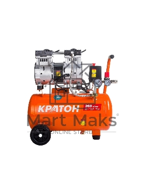 Компрессор поршневой Кратон AC-260-24-OFHS безмасляный 260л/мин 24л 1500Вт оранжевый