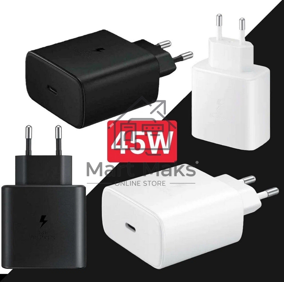 Блок питания (сетевой адаптер) Amperin USB-А, USB-C (YDS-TC045-011) 45W, черный