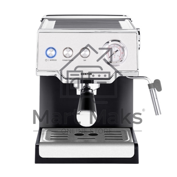 Кофеварка рожковая Centek CT-1167 черный/серебристый, исп. кофе - молотый, 1.6 л, 850 Вт, 20 бар.