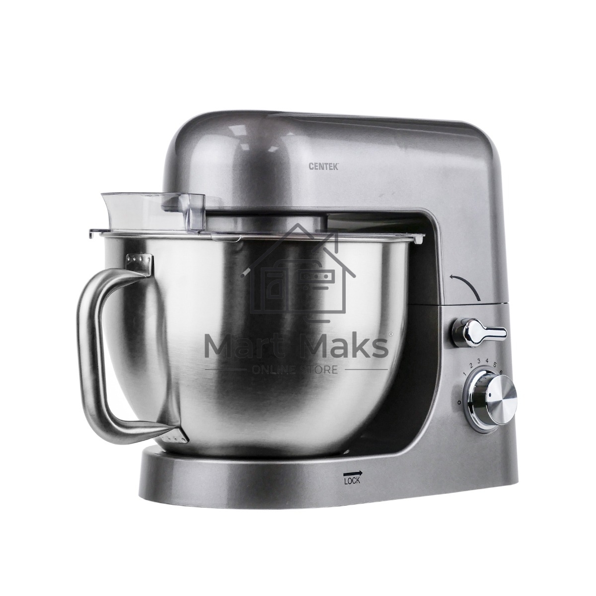 Миксер планетарный Centek CT-1151 (хром/серый)