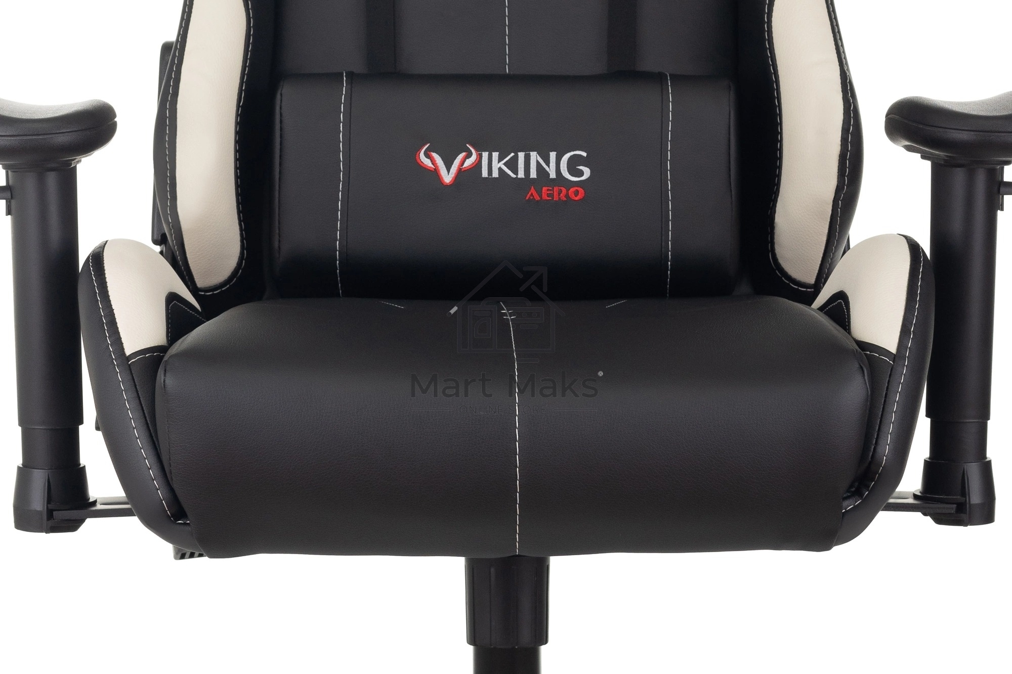 Кресло игровое Бюрократ VIKING 5 AERO WHITE черный/белый искусственная кожа