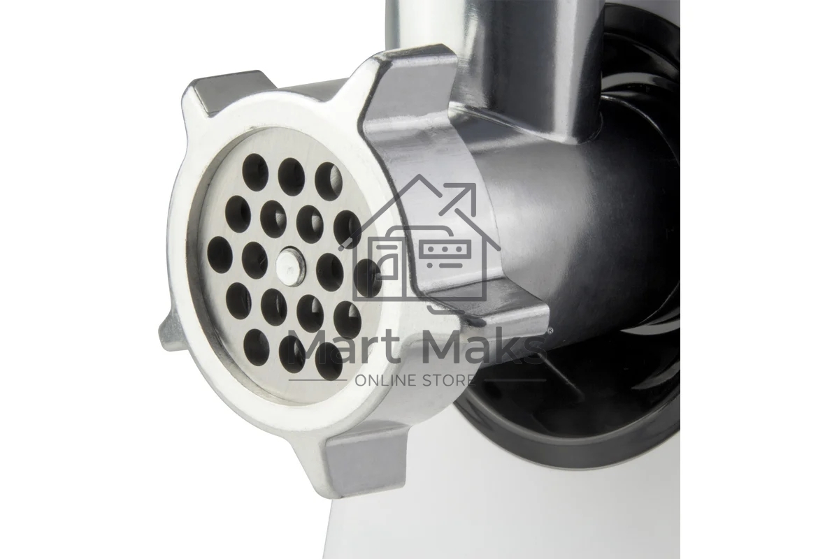 Мясорубка электрическая Galaxy GL 2411 белый, 1200 Вт, 1.3 кг/мин, реверс, защита от перегрузки, металлический лоток, насадки - 5