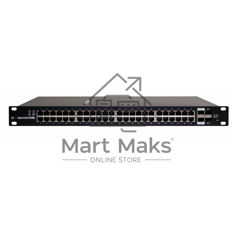 Коммутатор Ubiquiti EdgeSwitch 48 500W (ES-48-500W), 48×1 Гбит/с PoE + 2×1 Гбит/с SFP + 2×10 Гбит/с SFP+, управляемый
