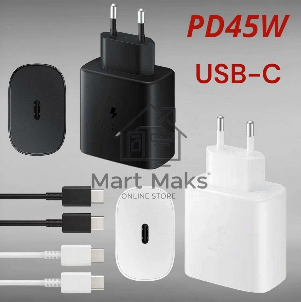 Блок питания (сетевой адаптер) Amperin USB-А, USB-C (YDS-TC045-011) 45W, черный