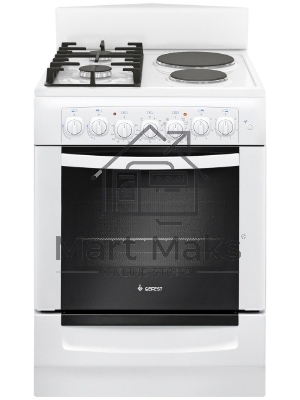 Плита комбинированная Gefest ПГЭ 6112-02 0112 белый, конфорок 2 газовых и 2 электрических, духовка 55 л, 60 см x 85 см x 60 см