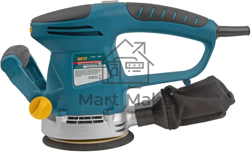 Шлифмашина эксцентриковая FIT OS-480, 480 Вт, 4000-14000 об/мин, 125 мм, 2 кг, липучка, коробка