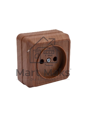 Розетка 1-м ОП Октава 10А IP20 без заземл. дуб ИЭК ERO10-K04-10-DC