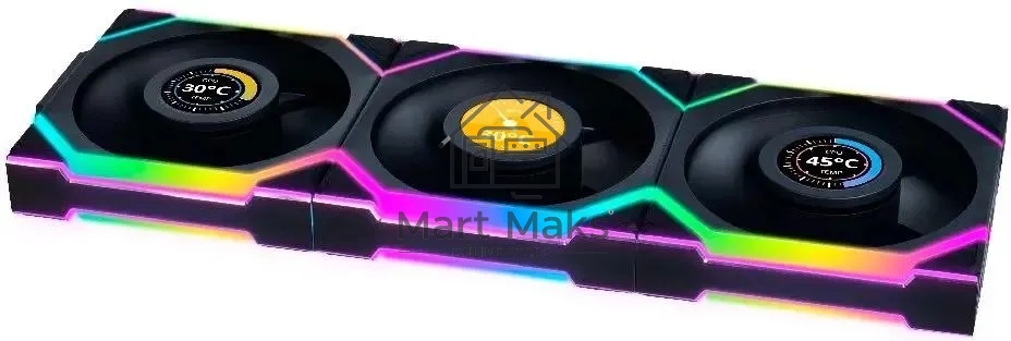 Комплект вентиляторов для корпуса Lian Li Uni Fan SL Wireless 120 LCD ARGB (3 шт.) G99.12SLLCD1W3B.R0 черный, 120 мм, 1900 об/мин, 29.5 дБ, 4 pin