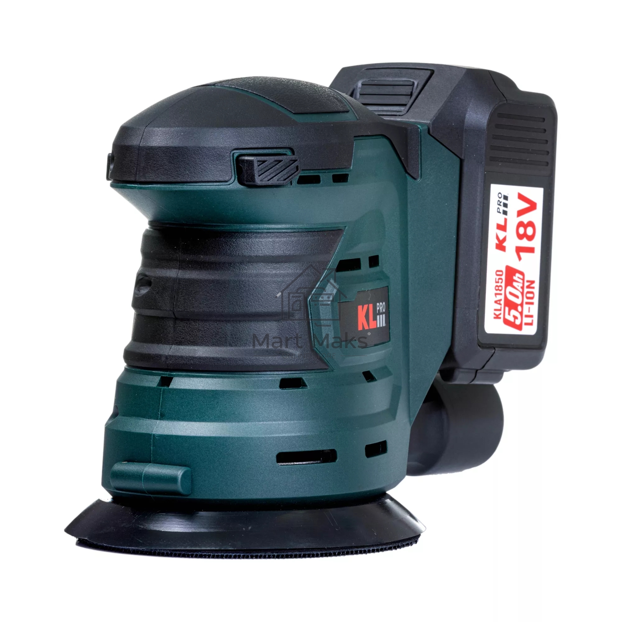 Профессиональная аккумуляторная эксцентриковая шлифмашина KLPRO KLEZ18-50 (18В, Li-ion-2шт, 5.0А·ч, ЗУ 4,5А)