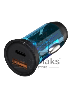 Автомобильное зарядное устройство Maxvi CCM-MS603PD 43W 6A (USB + Type-C, QC3.0 PD3.0) черный