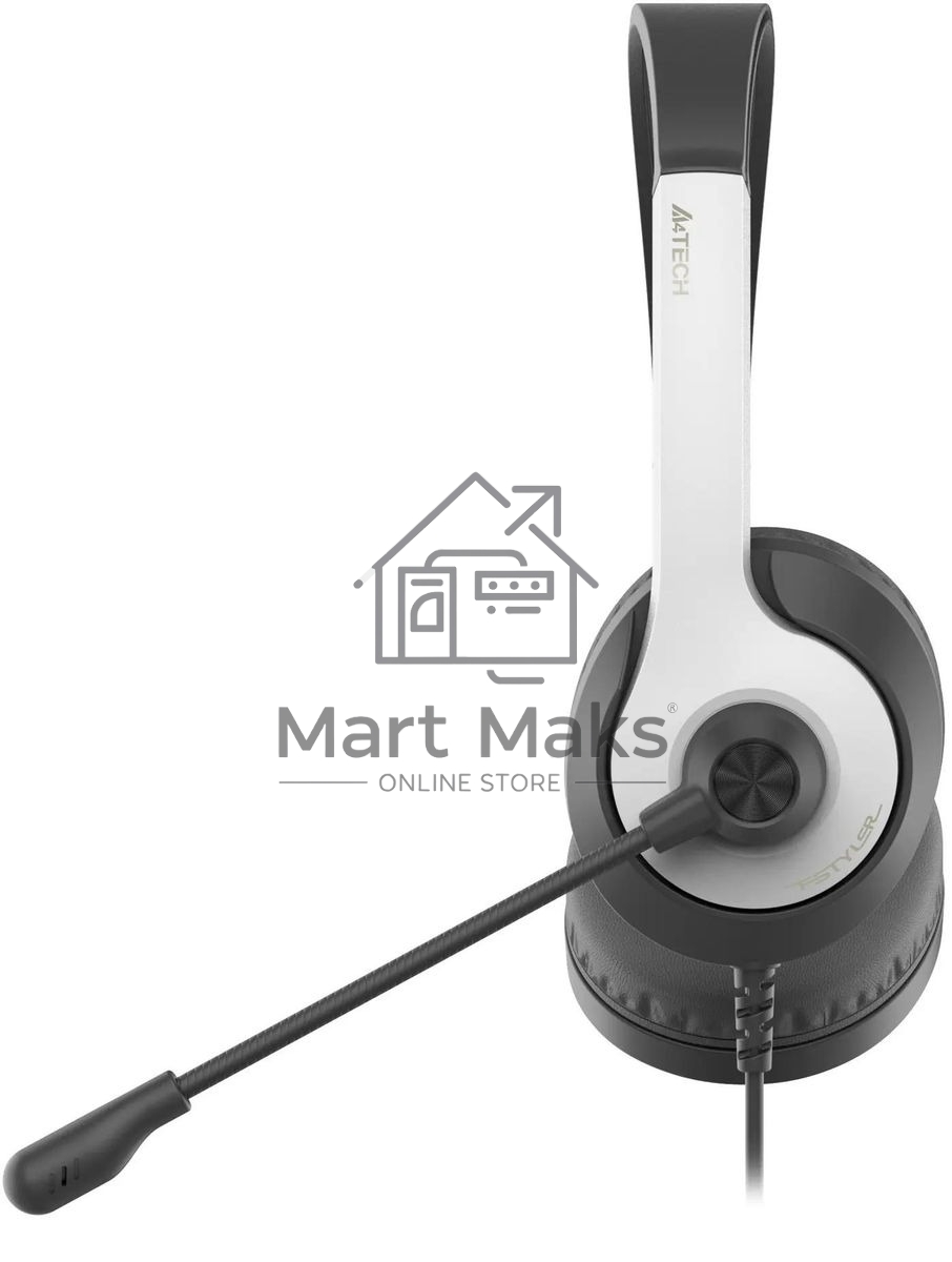 Гарнитура проводная с микрофоном A4Tech Fstyler FH100U белый/черный 2м