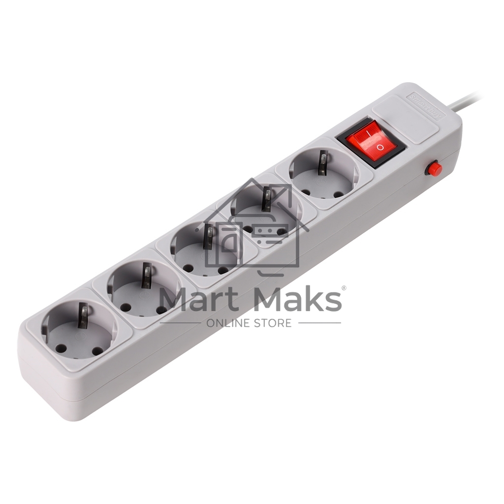 Сетевой фильтр SMARTBUY (SBSP-5-30-G) 5 гн х 3,0 м серый