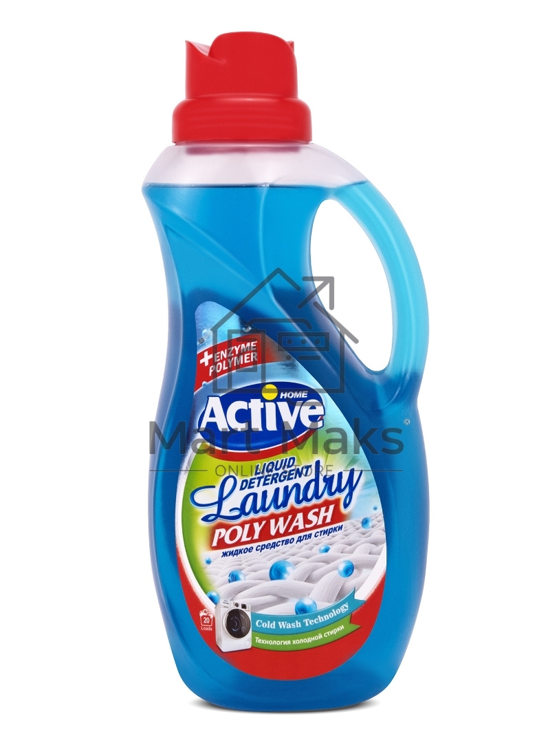 Гель-концентрат для стирки белья ACTIVE универсальный Свежесть моря Poly Wash 1500 мл. 511601401