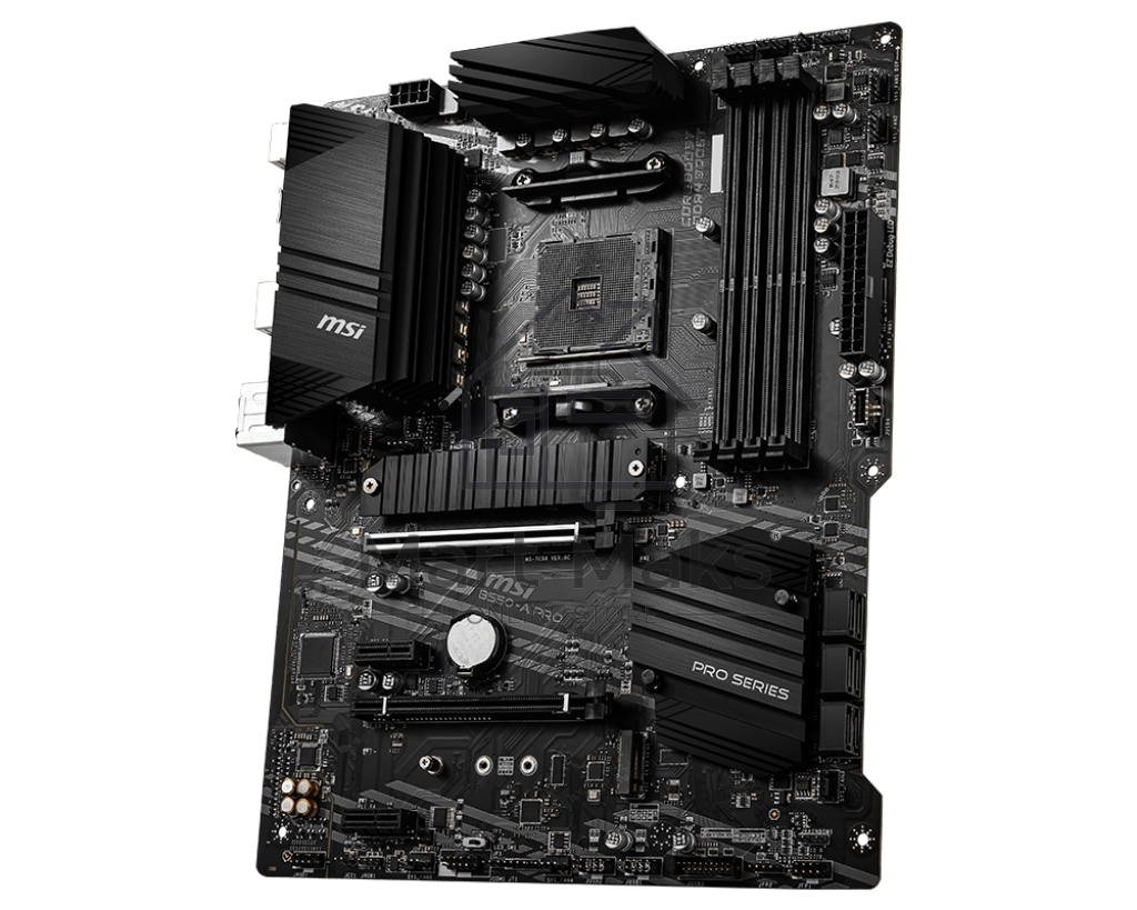 Материнская плата MSI B550-A PRO, AM4, AMD B550, 4xDDR4, 6xSATA, 2xM.2, 1xPCI-E 4.0 x16, 1xPCI-E 3.0 x16, 2xPCI-E x1, 1xHDMI, 1xDP, 1x 1Gb LAN, 4xUSB-A 2.0, 2xUSB-A 3.2 Gen 1, 1xUSB-A 3.2 Gen 2, 1xUSB-C 3.2 Gen 2, 6x3.5 мм, 7.1, ATX