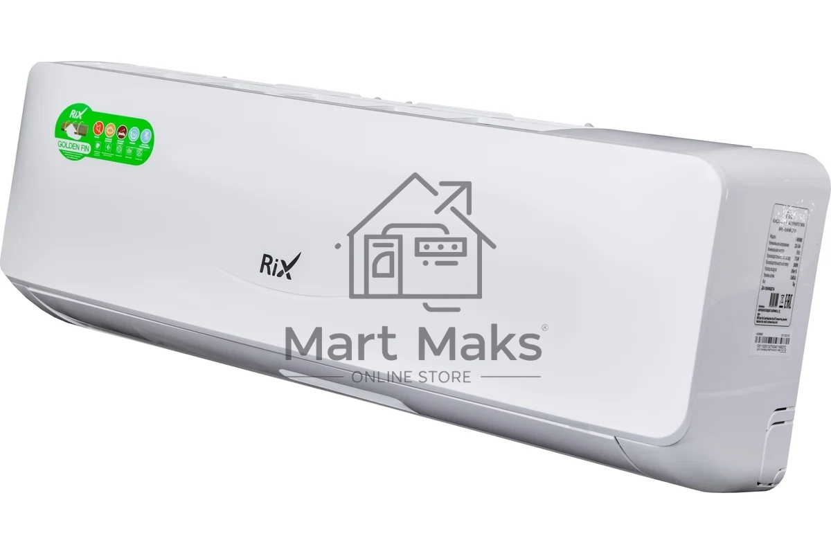 Кондиционер сплит-система настенного типа RIX LITE I/O-W07MB 7000 BTU, 21 м², 23 дБ, охлаждение, обогрев, осушение, белый