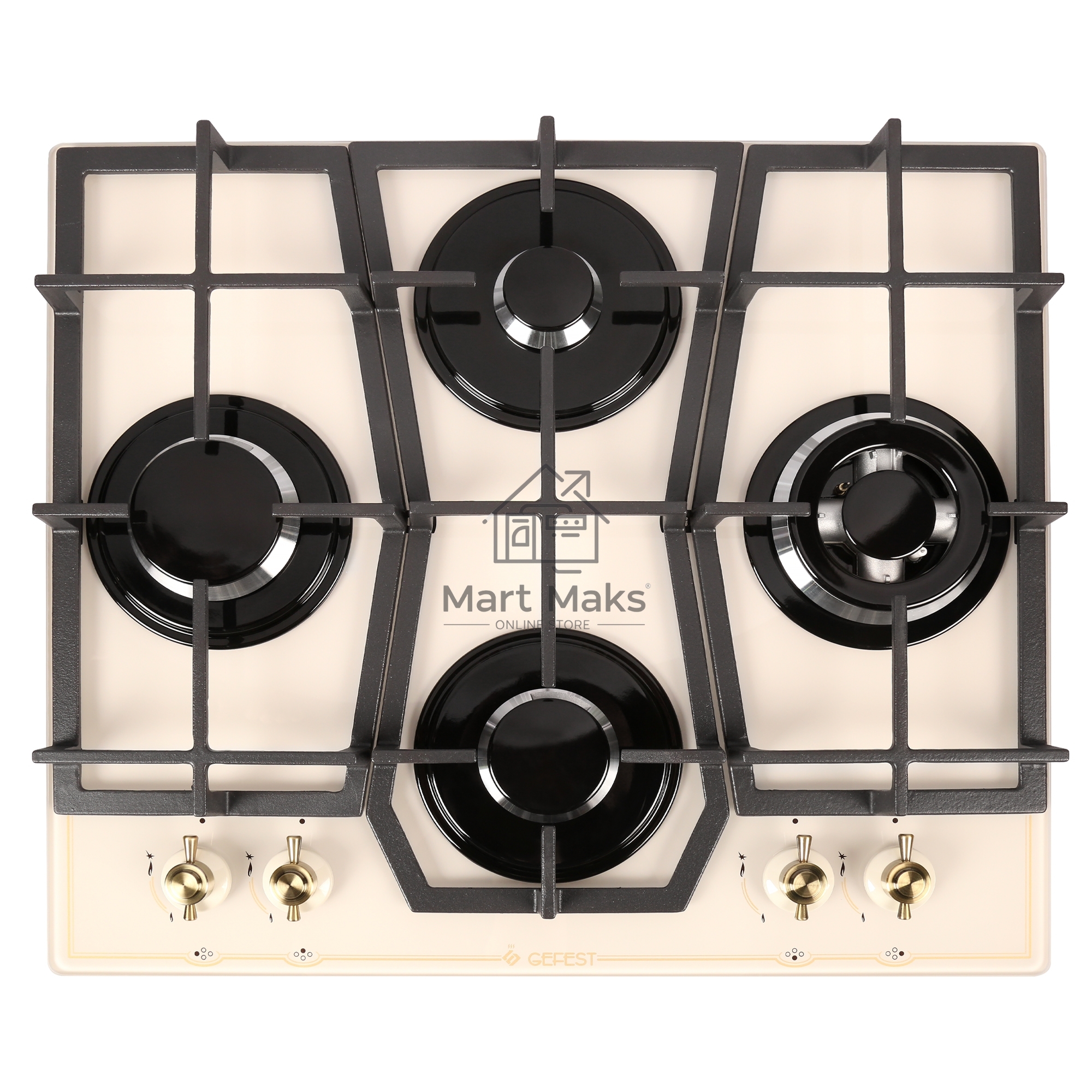 Газовая варочная поверхность Gefest ПВГ 2231-10 В85, 4 конфорки, закаленное стекло, 9000 Вт