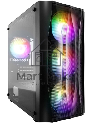 Компьютерный корпус 1STPLAYER FIREBASE X3-M Black / mATX, TG / 4x120мм LED fans inc. / X3-M-BK-4F1