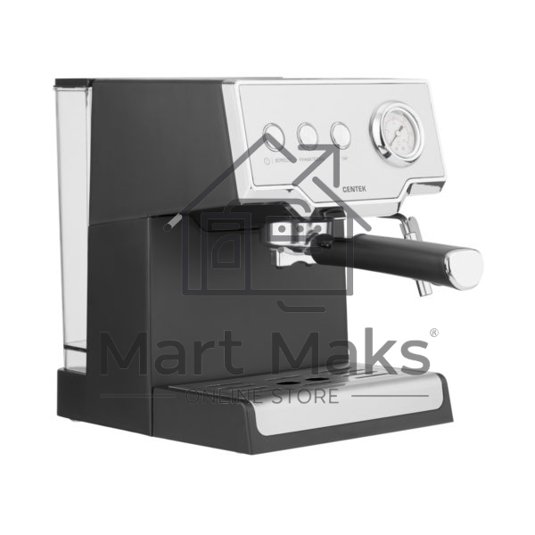 Кофеварка рожковая Centek CT-1167 черный/серебристый, исп. кофе - молотый, 1.6 л, 850 Вт, 20 бар.