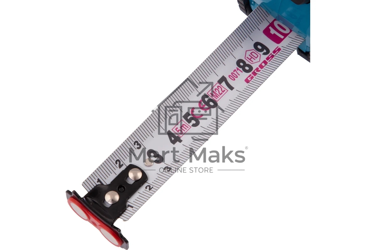 Рулетка Magnetisch, 5 м х 25 мм обрезиненный корпус,автоматическая фиксация GROSS 32572