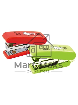 Степлер Deli E0222 N10 (12 листов) встроенный антистеплер, ассорти, 40 скоб, коробка