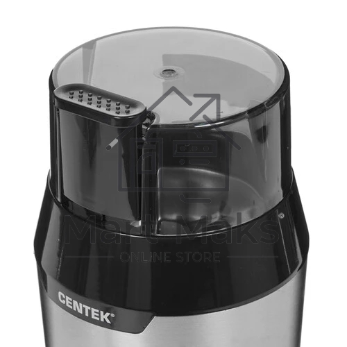 Кофемолка Centek CT-1362 (сталь) 200Вт, 60гр, стальн стакан, стальн чаша, прозрачная крышка
