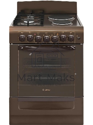 Плита комбинированная Gefest ПГЭ 6112-02 0137 коричневый, конфорок 2 газовых и 2 электрических, духовка 55 л, 60 см x 85 см x 60 см
