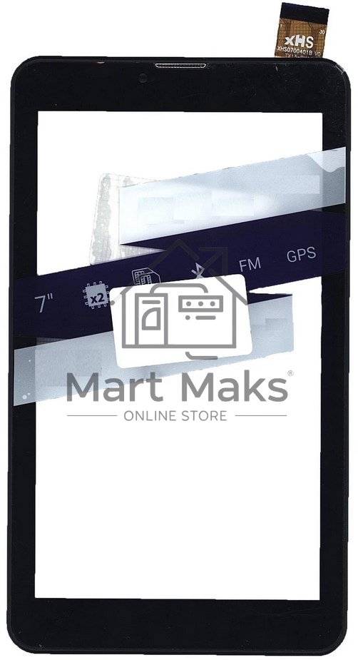 Сенсорное стекло (тачскрин) для Irbis TZ709 V2, черное с рамкой