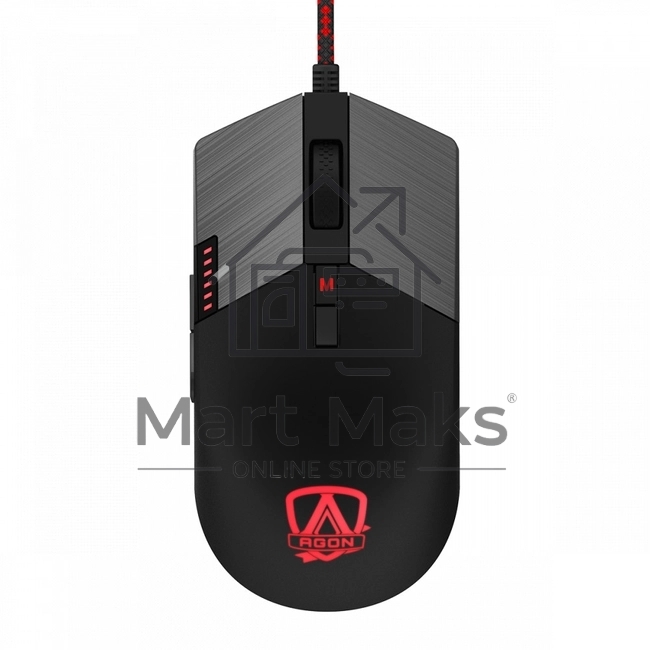 Мышь проводная AOC AGM700 черный, 16000 dpi, USB, кнопки - 8