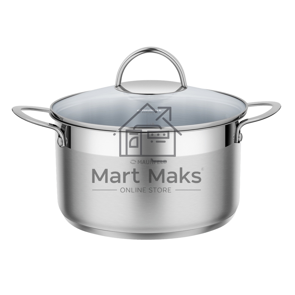 Кастрюля Maunfeld GERDA MCS33S07 из нержавеющей стали со стеклянной крышкой, 20 см, 3,3 л.