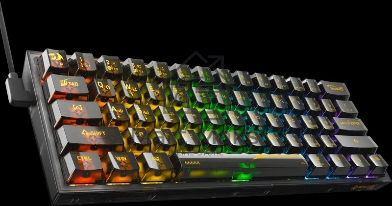 Игровая клавиатура Redragon Fizz прозрачно-черная 71737 (USB, +ICE, 61 кл., RGB подсветка)