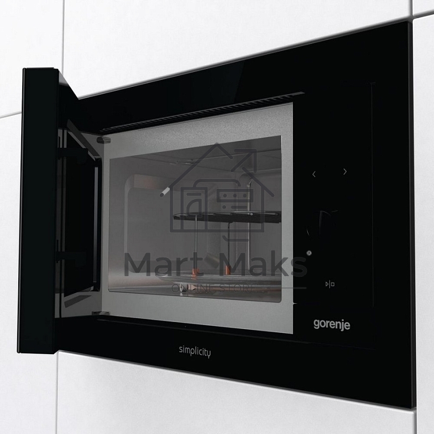 Микроволновая печь встраиваемая GORENJE BM235G1SYB черный 23 л, 900 Вт, переключатели - поворотный механизм/сенсор