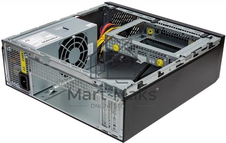 Компьютерный корпус с блоком питания 250Вт. Сase Foxline mITX 250W TFX, 2xUSB3.0, Black/Black Trim, powercord