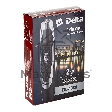 Триммер для носа, ушей и бровей Delta DL-4300 черный с серебристым