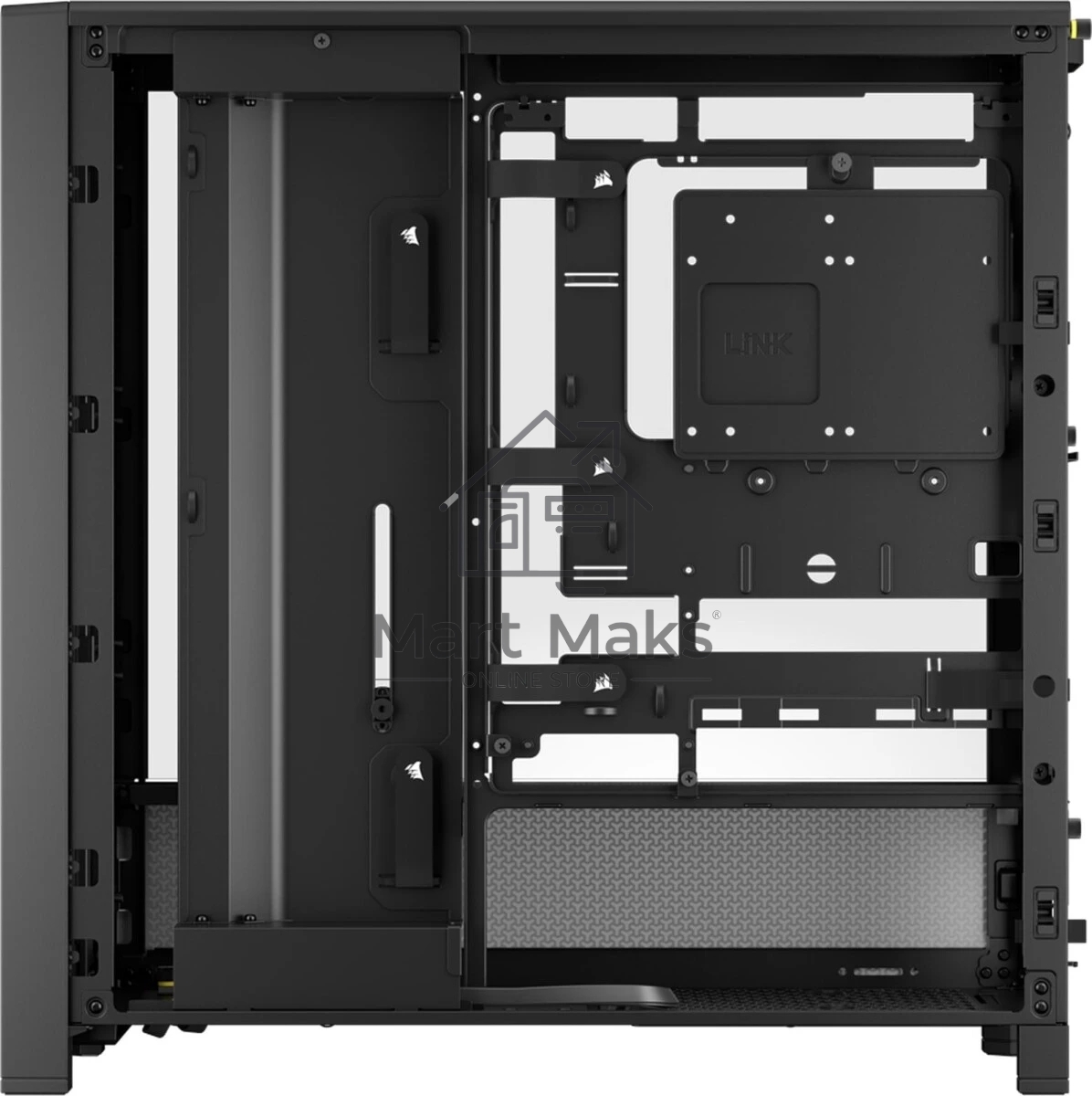 Компьютерный корпус без блока питания Corsair Frame 4000D, Midi-Tower, TG, no fan, 2xUSB-A 3.2, 1xUSB 3.2 Type-C, E-ATX, ATX, mATX, mITX черный