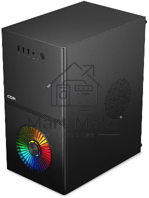 Компьютерный корпус CBR mATX Minitower V867, без БП, 1хUSB 3.0, 2хUSB 2.0, HD Audio+Mic, Rainbow Fan, Black PCC-MATX-V867-WPSU