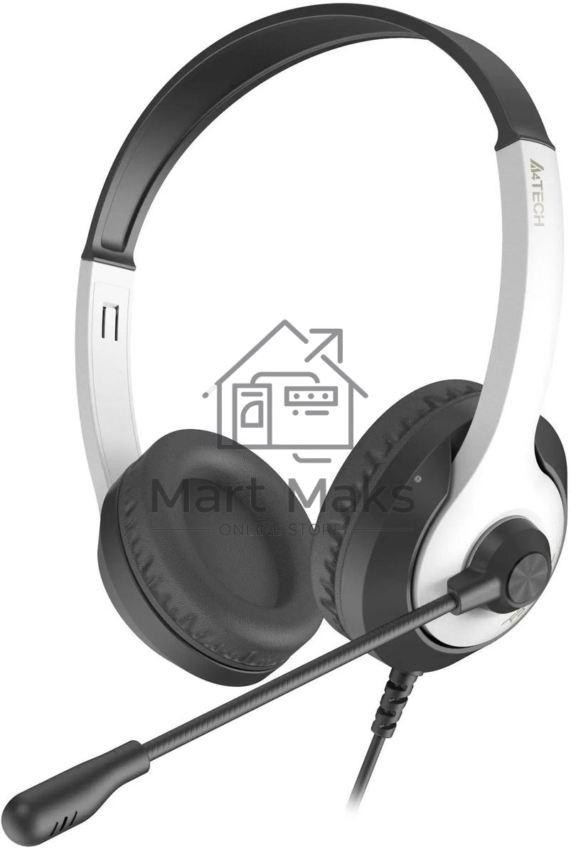 Гарнитура проводная с микрофоном A4Tech Fstyler FH100U белый/черный 2м