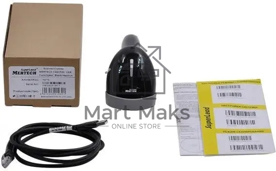 Сканер штрих-кода ручной Mertech 1300 P2D 1D/2D имидж, проводной, 100 скан/сек, USB-HID; USB-COM - эмуляция, черный