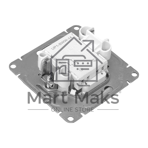 Механизм выключателя EKF UP1-SWW-14 одноклавишный, с подсветкой, белый Эпика