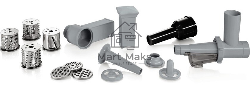 Мясорубка электрическая Bosch MFW68660 черный, 2200 Вт, 4.3 кг/мин, реверс, защита от перегрузки, металлический лоток, насадки - 10